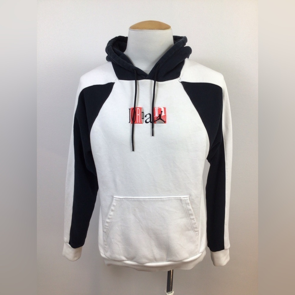 Nike Air Jordan Legacy Flight Hoodie White Black Jumpman Graphic Size Medium